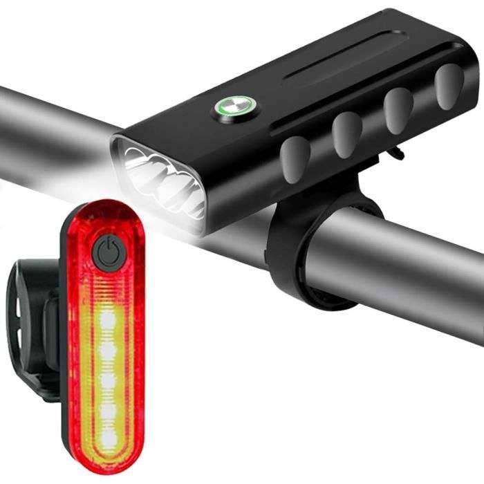 ITSHINY Ensemble d'éclairage de vélo, Kit lumière de vélo USB