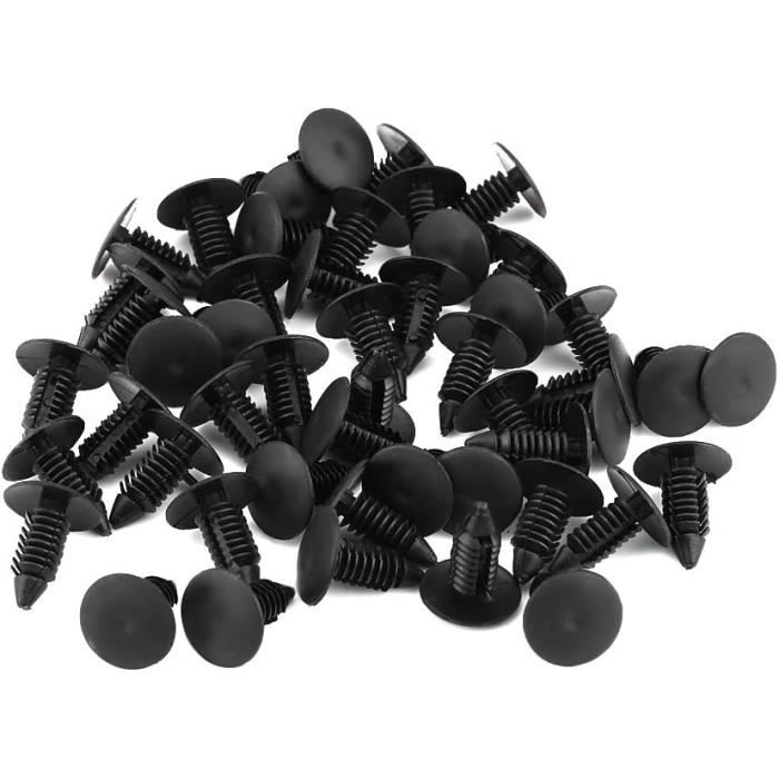 AEKZOX 50 Pièces Rivet Nylon 6mm Clips De Fixation Universel Agrafes