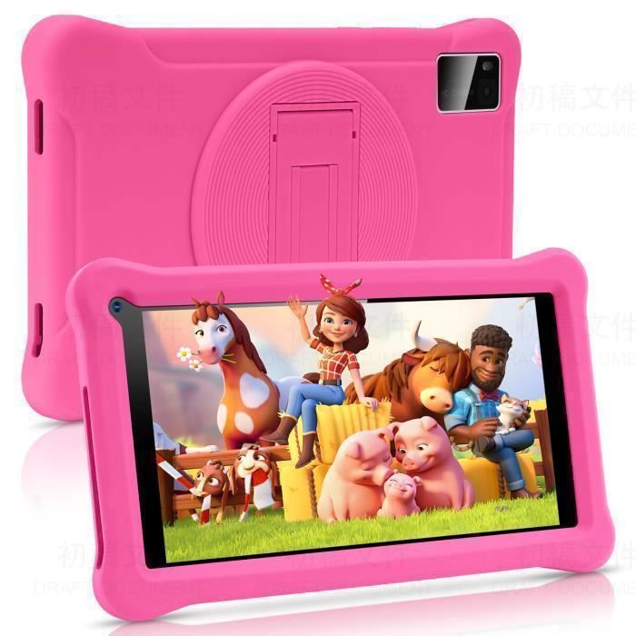 SUMTAB Tablette  Enfants 7 Pouces – 8 Go RAM – 64 Go ROM – Android 11 – rose