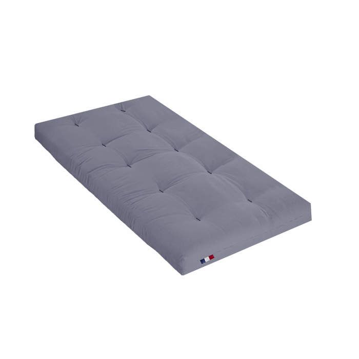 Matelas futon en mousse à mémoire de forme gris clair 90x190 - Terre de Nuit