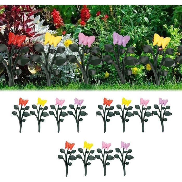 Clôture Décorative De Jardin En Métal - Lot De 12 Panneaux Avec Motifs Feuilles - Longueur Totale 6,75 M - Hauteur 34,5 Cm - Noir