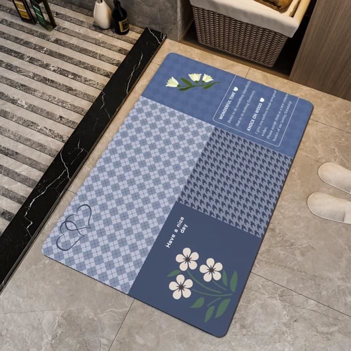 Tapis De Bain En Diatomée 30x20 Cm - Absorbant Ultra-rapide, Antidérapant - Séchage Rapide - Matériau Naturel - Couleur Gris Tapis Absorbant Antidérapant Salle Bain