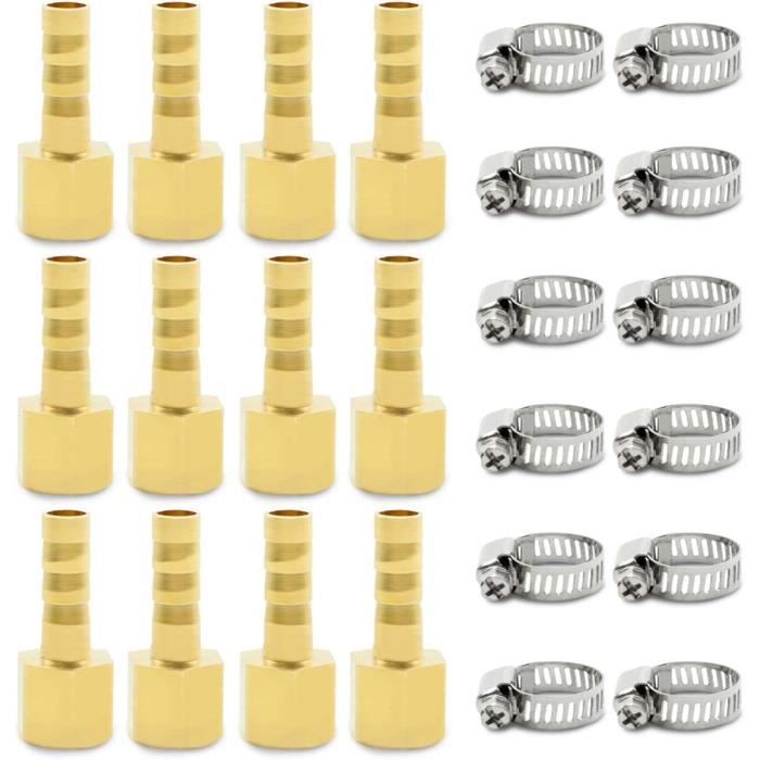5 Raccords De Tuyau 10 Mm Filetage G1/2, Adaptateur Cannelé, Par Uxcell, Neufs
