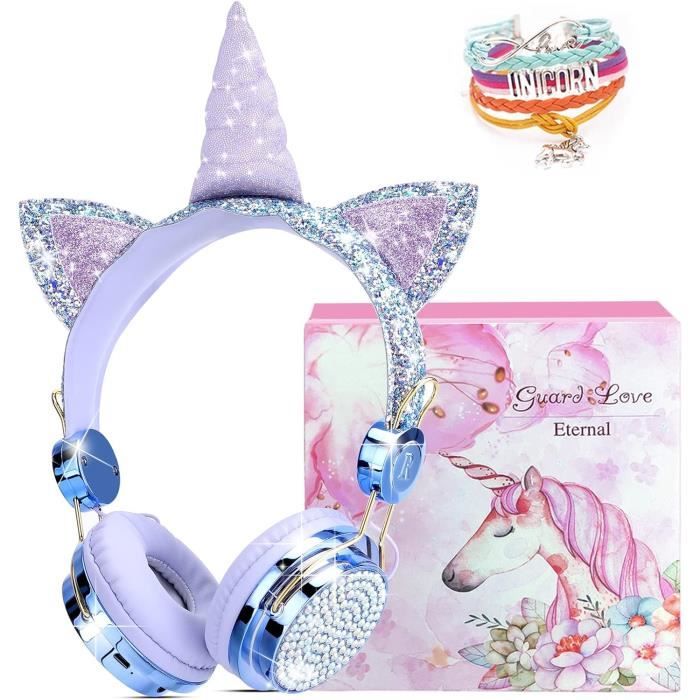 Casque Bluetooth Enfant Joso Avec Micro, LED Oreilles De Chat, 85dB, Pliable, TF Et Filaire – Rose, 7 Ans+