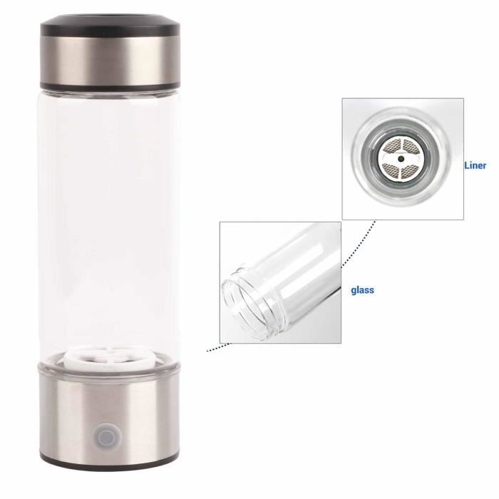 Bouteille D'eau Hydrogène LOZLTX - Générateur 3000 PPB, Verre Borosilicate 3.3 | Système H₂/O₂ 2025