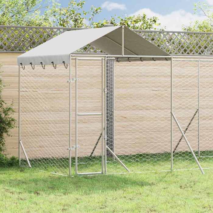 vidaXL Chenil extérieur avec toit 6x2x2 5