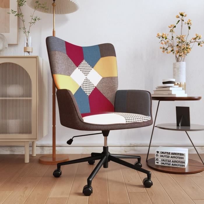 Jills*9611 Classique Fauteuil Club Salle de séjour Chaise de relaxation Patchwork Tissu & 61 5 x 69 x (94 5-102) cm Best