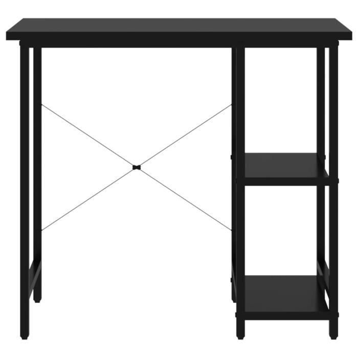 Bureau dordinateur Noir 80x40x72 cm - VINGVO - Style Industriel - Loft - A poser au sol