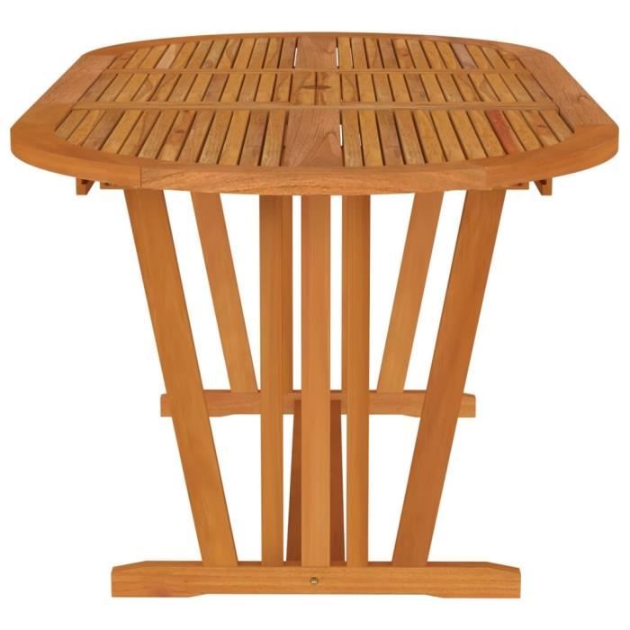 wxs - table de jardin 200x100x75 cm bois d'eucalyptus solide - dx0768
