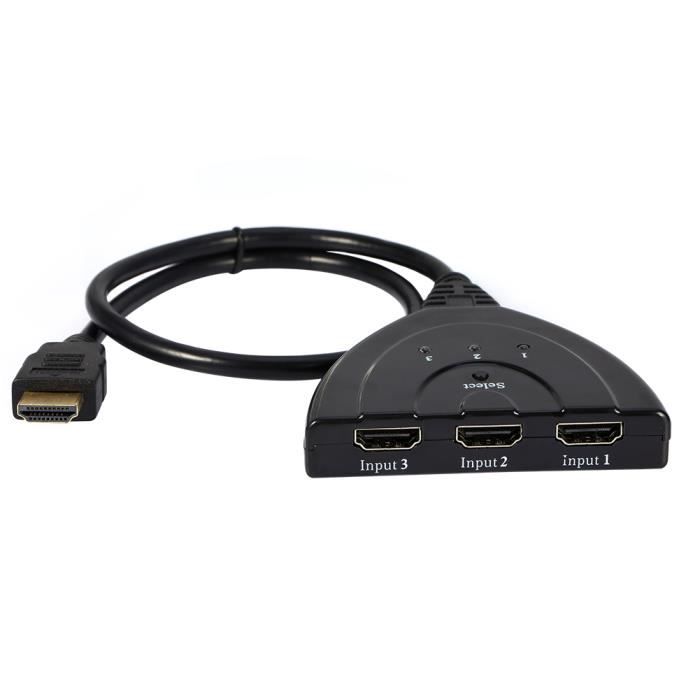 Switch HDMI automatique à 3 ports - Commutateur HDMI 3 en 1 1080P  Adaptateur Câble Pour HDTV noir - bleutop - Cdiscount TV Son Photo