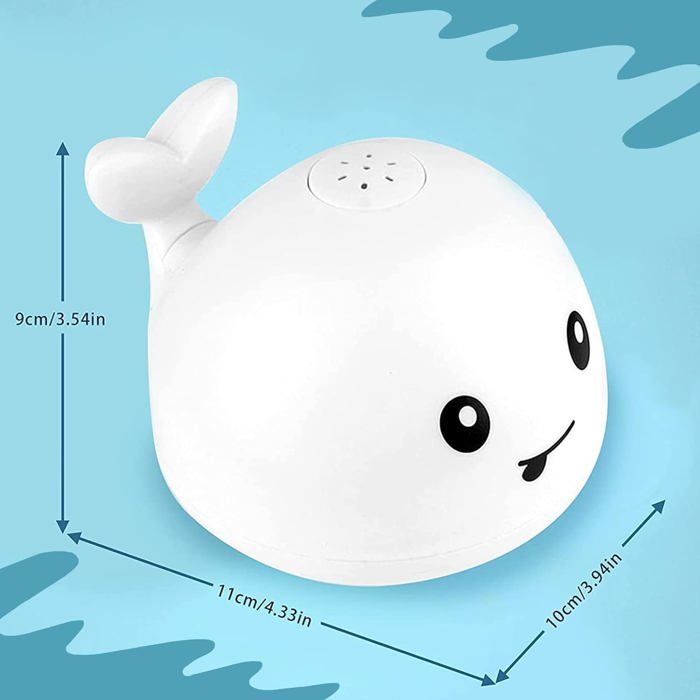 Jouet De Bain Baleine à Jet LED - Arroseur Automatique Avec Lumières Colorées - Amusant Pour Enfants