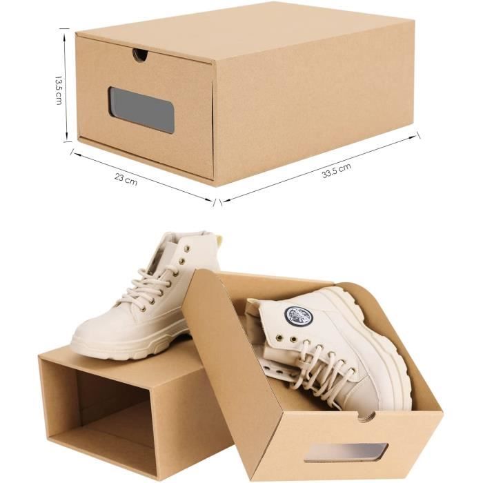 MVPower 20 PCS Boîte à Chaussures en Papier Epais,Kraft Boîte de Rangement  avec Tiroir,Boîte Carton pour Chaussures,Linges, Jouets - Cdiscount Maison