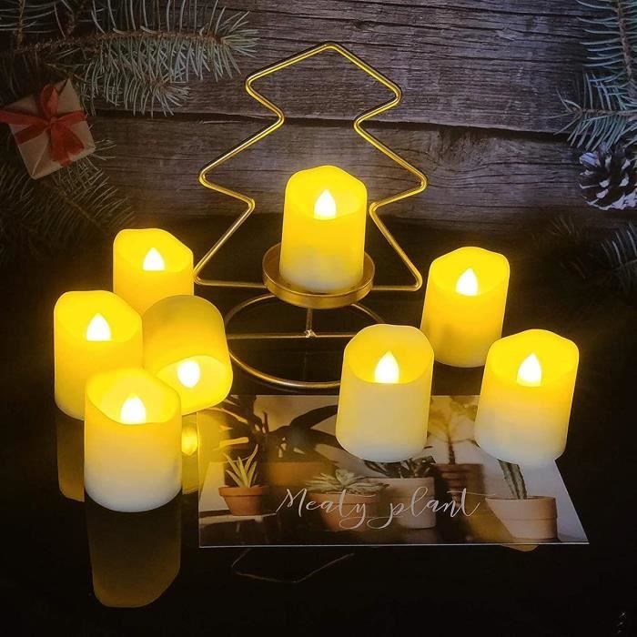 12 Bougies LED Rechargeables USB Avec Télécommande - Flamme Vacillante, Timer, Pour Déco Noël Halloween