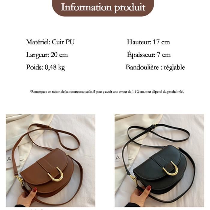 Sac à Main Femme FONDUPIN Petit Sac Bandoulière Cuir PU