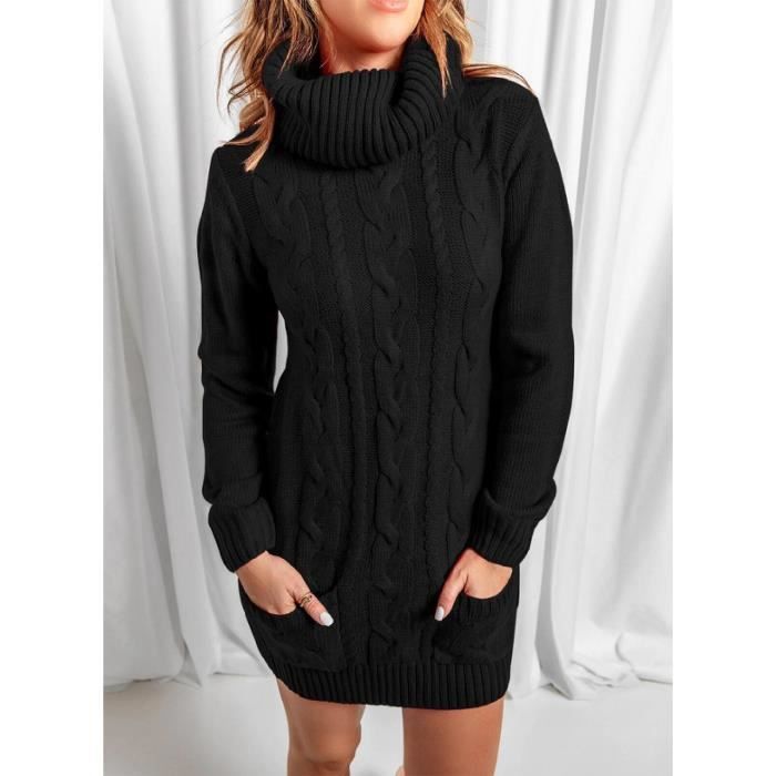 Robe pull moulante col roulé deals