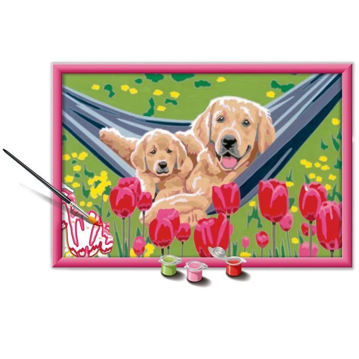 Ravensburger CreArt Kids 18x24 Cm - Chiots Beagle - Kit De Peinture Par Numéros Dès 7 Ans