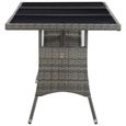 Table de jardin MONE - Style Moderne - Gris 170x80x74 cm - Résine tressée-2