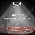 TD® Applique murale rechargeable solaire 100LED avec lampe à induction à quatre corps lumineux Éclairage extérieur Lampe de cour-2
