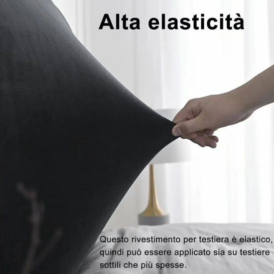 Smingm Housse De Tête De Lit Extensible 140-170cm - Protection Anti-Poussière Noir