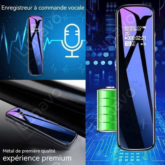 Enregistreur Vocal Numérique Dictaphones USB à Commande Vocale Mini Voiture Cachée Boîte Noire