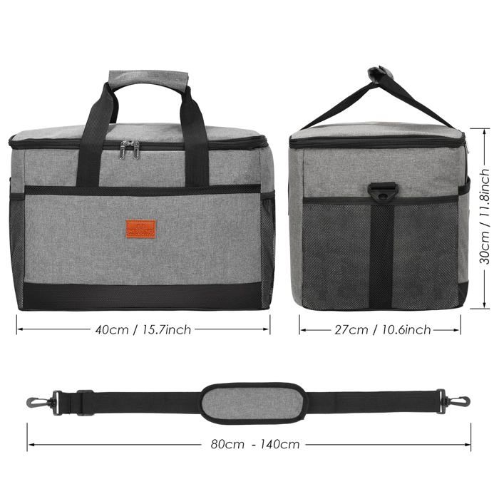 Sac à Dos Isotherme 25L – Glacière Portable – Imperméable, Poches Multiples – Pour Pique-nique, Rando, Camping