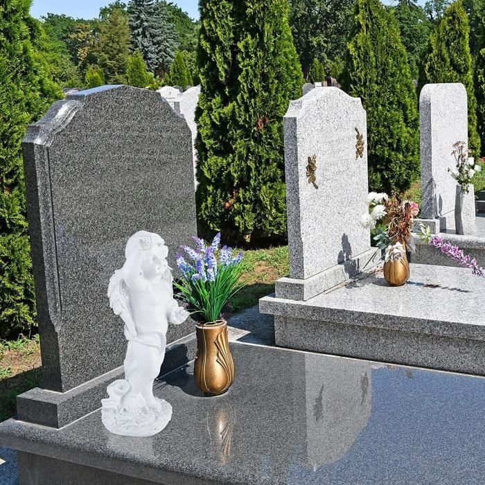Décoration funéraire TRAUERWERK - Résistante aux intempéries - Figurine  d'ange comme décoration funéraire Parfaite - Pierre commémorative avec Ange  de