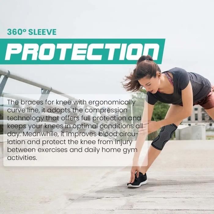 Genouillère de Sport Réglable Bandage de Pression Protection de Sport de  360 Degrés Soutien des Pieds Noir Vert Taille S - Cdiscount Sport