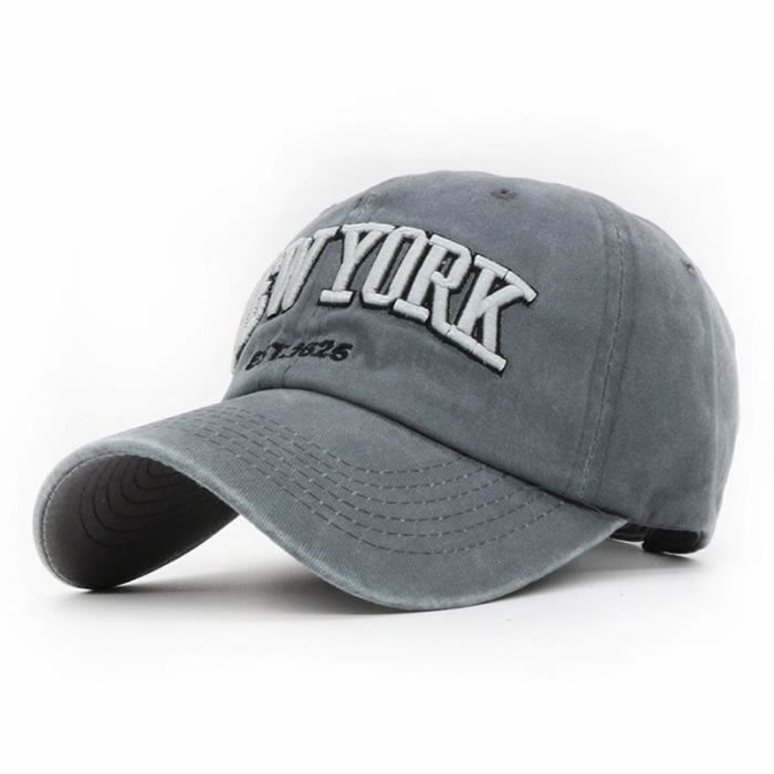Casquette,casquette de baseball 100% coton pour femmes et hommes,chapeau  vintage pour papa et maman,broderie NEW YORK - Type GRAY - Cdiscount  Prêt-à-Porter