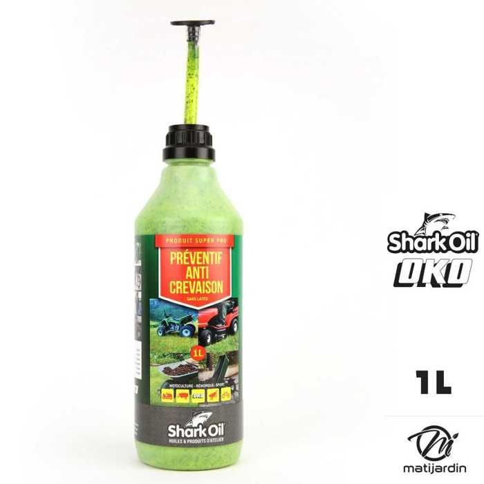 OKO Shark Oil Préventif Anti-Crevaison 1L (Lot De 3) - Protection Pneus Tondeuses, Motos, VTT, Remorques, Tracteurs & Véhicules Lents