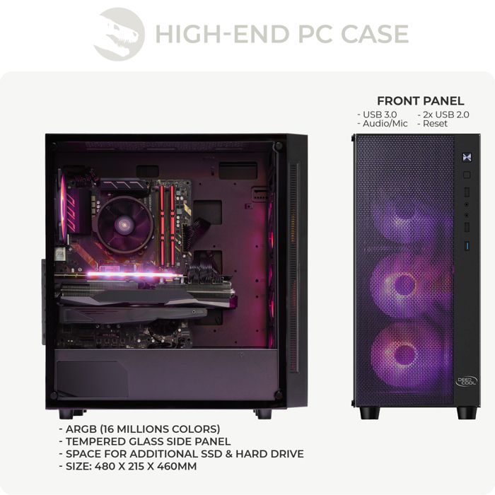 PC Gaming, Intel i3, GTX 1660, 480Go SSD, 2To2