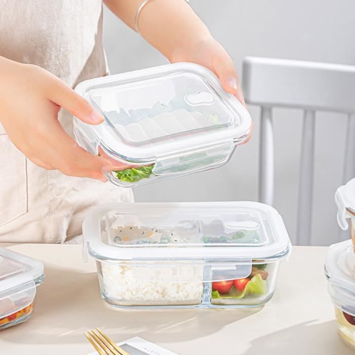 LPAMABA 4 PCS Boîtes Alimentaires Plastique Boîte de Rangement Frigo Transparent