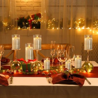 AiiBowy Bougies LED [3 PCS] - Sans flamme, En Véritable Cire, Télécommande, Bougies d'extérieur, Flamme vacillante - Bougies Piliers pour Décoration D'ambiance Intérieure & Noël Mariage Fête (2#Noir