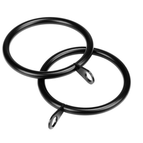 Coolty 60pcs Anneaux de Rideau Anneaux Suspendus avec Oeil Fixe pour Rideaux et Tringle Argent