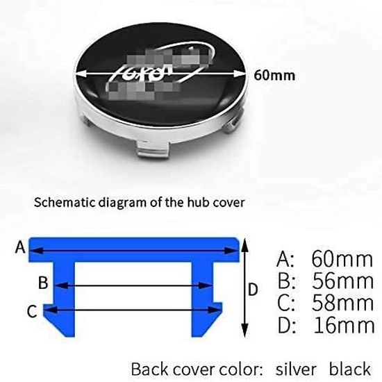 ARH Auto Accessories Lot de 4 cache-moyeux pour voiture vélo ou moto 