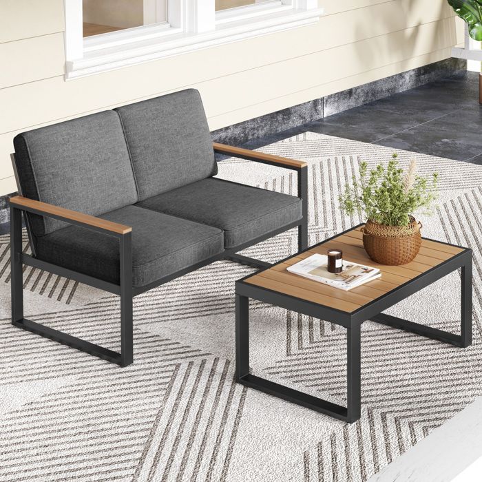 GOPLUS 3 Pcs Salon de Jardin Mosaïque-2 Chaises Pliantes et 1 Table Rond-Design Vinage Style Lisbonne en Fer-Charge 50/150kg Fleur - Jardin