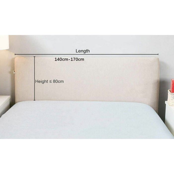 Housse De Tête De Lit Extensible Noire 140-170 Cm - Protection Anti-Poussière Et Élégante, Tissu Doux Lavable En Machine