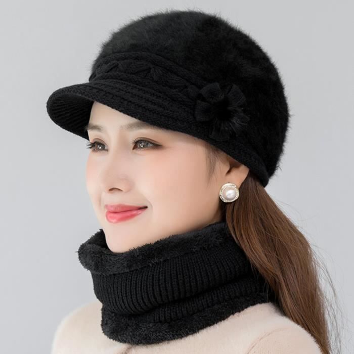 Chapeau d'hiver pour femmes, casquette chaude, avec doublure en fourrure,  ensemble écharpe et chapeau chaud pour femme, chapeau.gris gris - Cdiscount  Prêt-à-Porter