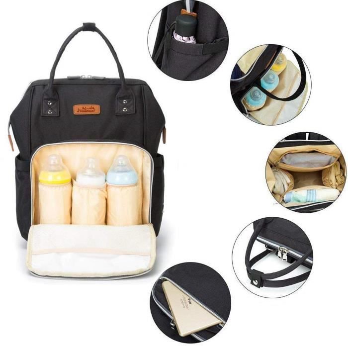 Sacs à Dos à Langer Pour Bébé Sac de Voyage, Sac à Couches Multifonction  Imperméable Oxford Sacs Isolés Isotherme, Grand Capacité - Cdiscount  Puériculture & Eveil bébé