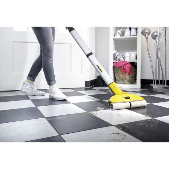 Nettoyeur de sol 2 en 1 sans fil KARCHER FC 5 - Jaune - Batterie Li Ion -  20 min d'autonomie - Cdiscount Electroménager