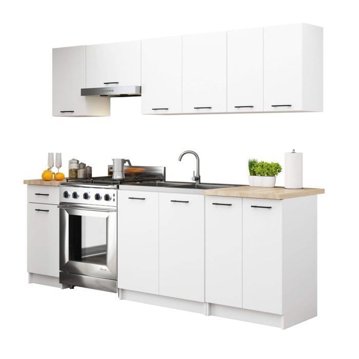 Armoire Tiroir étagère Armoire De Cuisine Oliwia S50 Akord - Meuble Bas Avec Plan De Travail Blanc Cappuccino - 46x50x85 Cm Meuble Bas Cuisine Blanc