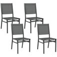 Lot de 4 chaises de jardin Outsunny Lot de 4 chaises de jardin en aluminium et revêtement maille textilène-0