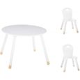 Set Table douceur blanche + 2 chaises douceur blanches Atmosphera-0