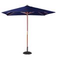 Parasol professionnel de terrasse carré de 2,5 m - BOLERO - Bleu marine - Mât droit - Manuel - Métal-0