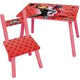 FUN HOUSE Miraculous Ladybug Table H 41,5 cm x l 61 cm x P 42 cm avec une chaise H 49,5 cm x l 31 cm x P 31,5 cm - Pour enfant-0