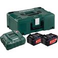 Set de 2 batteries 18 V Li-Power 4 Ah + chargeur ASC 55 + coffret METABOX 145 METABO 685064000-0