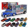 TD® Ensemble de jouets de voiture de sport en alliage 12 modèle de  voiture  pour enfants dans le jouet de boîte portable de-0