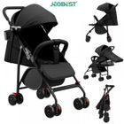 JEOBEST - Poussette Compacte Pliable 4 roues Amortissantes Poussette d'extérieur Bébé 0-4 ans Noir