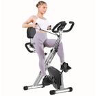 DSKEUZEEW Vélo d'appartement 4 en 1 magnétique pliable - avec écran LCD et capteur de fréquence cardiaque - avec bandes de résistance - Noir