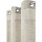 RIDEAUDISCOUNT Voilage 140 x 240 cm Effet Lin Irisé Taupe avec Fil Lurex Doré Naturel