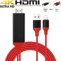 Câble adaptateur de câble Lightning vers HDMI AV AV de 2m pour iPad iPhone X MAX 6 7 8 Plus